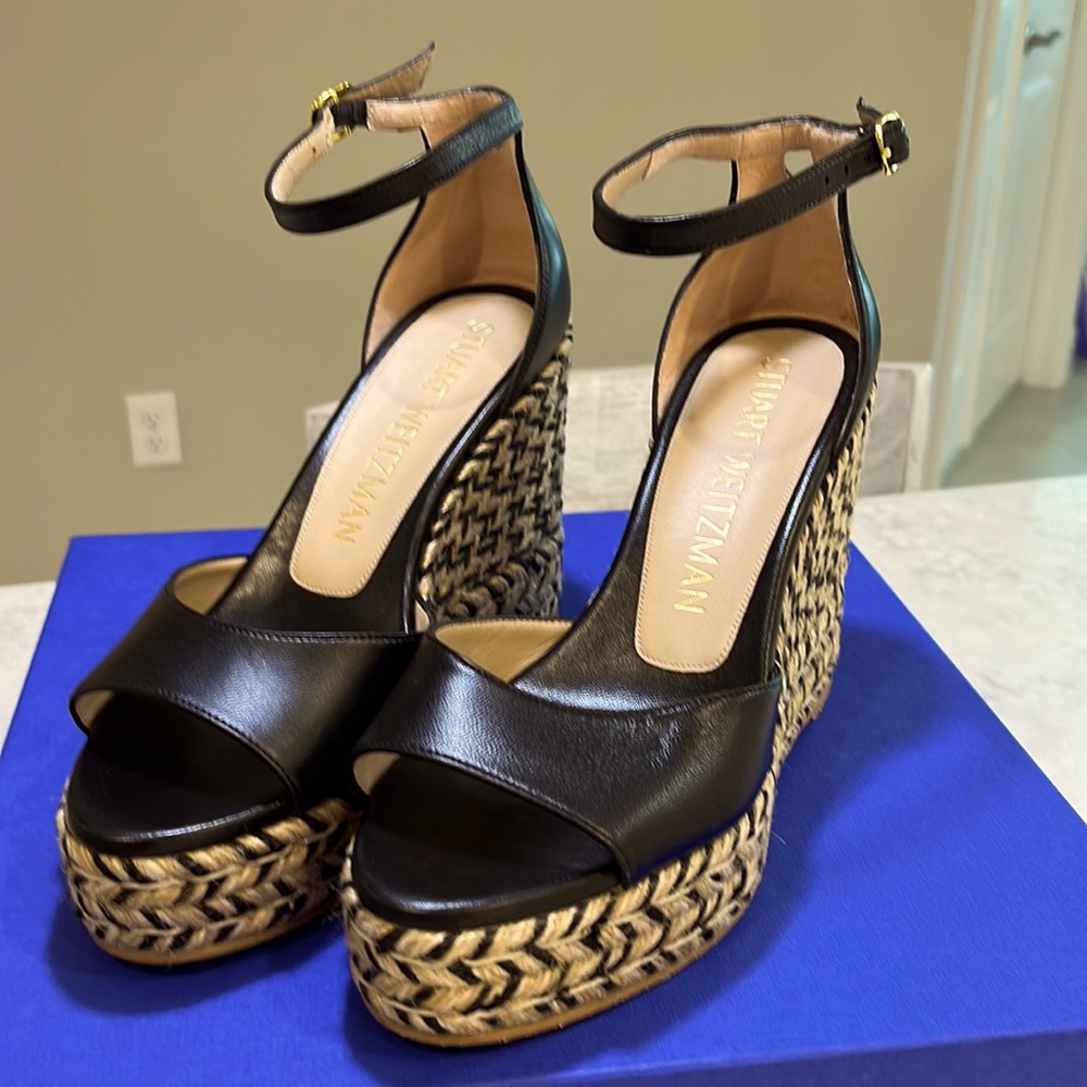 Stuart Weitzman Nudist Curve Espadrille Black